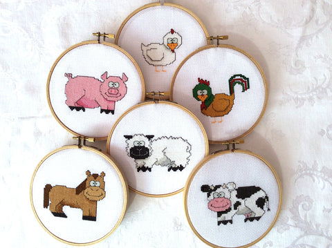 Farm Animal Cross Stitch Pattern Pack