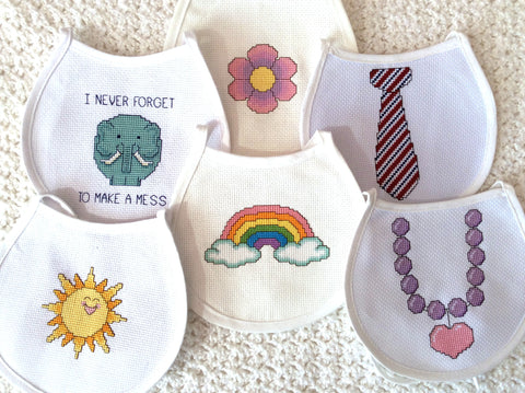 Baby Bib Cross Stitch Pattern Pack