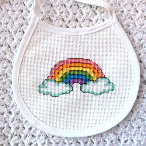 Rainbow Baby Bib Cross Stitch Pattern
