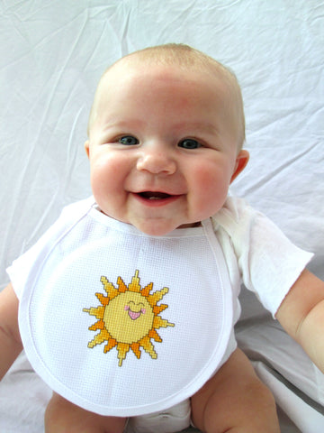 Sunshine Baby Bib Cross Stitch Pattern