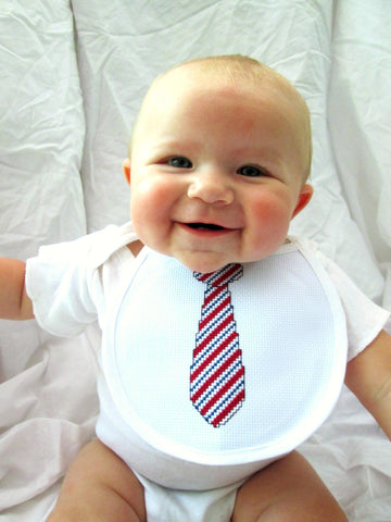 Necktie Baby Bib Cross Stitch Pattern
