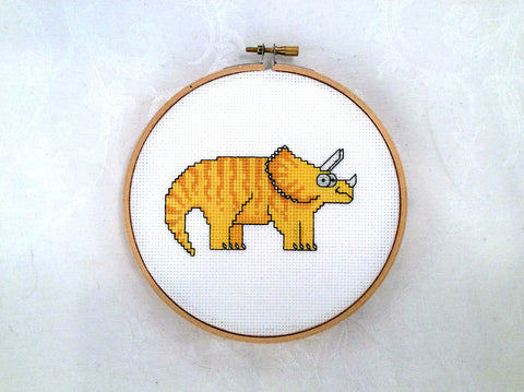 Triceratops Cross Stitch Pattern