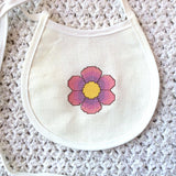 Flower Baby Bib Cross Stitch Pattern